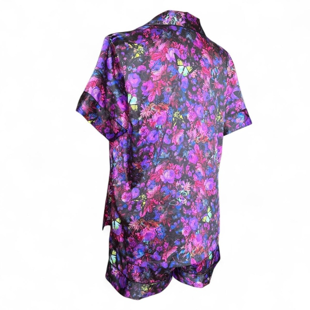 Victoria's Secret Purple Floral Butterfly Satin Pajama Set Small Whimsygoth - Picture 3 of 7